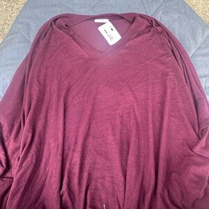 Cherish Deep Red V-Neck Top